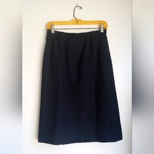 Corporate Woman Dark Navy Blue A-Line Skirt Vintage